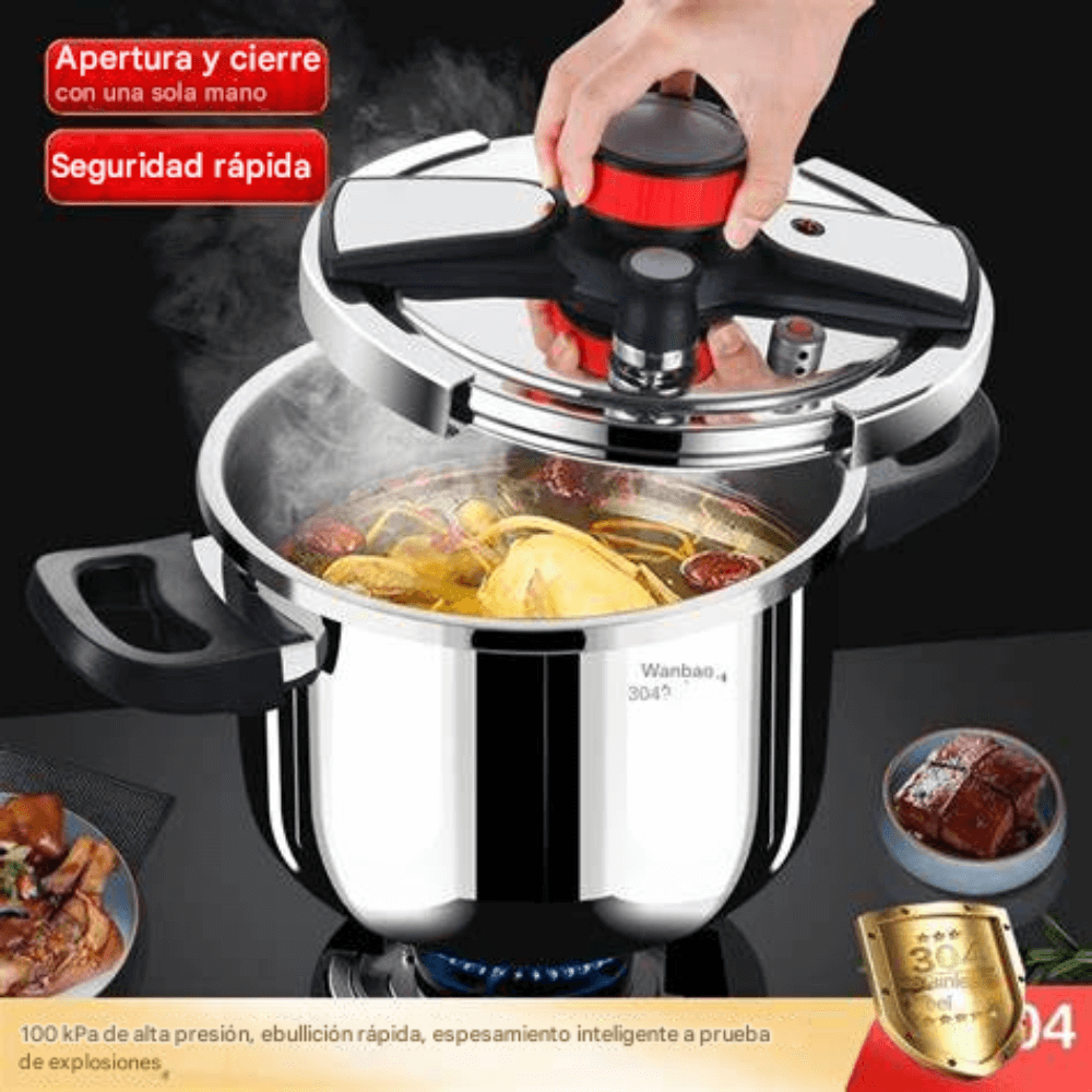 Olla A Presión Express Acero Quirurgico Cierre De Clip 7lts