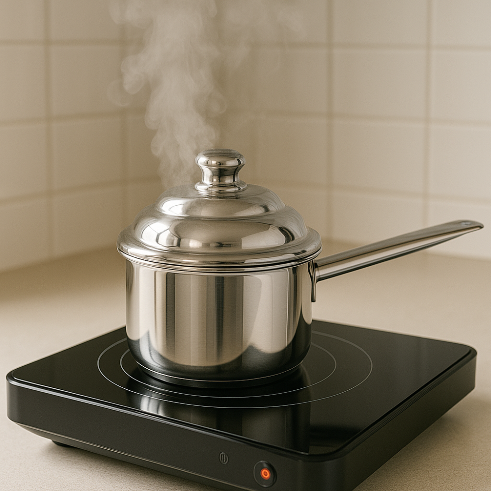 Olla 500ml Acero Quirúrgico Pequeña Con Tapa Inducción