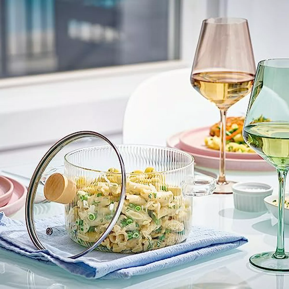 Olla Vidrio 1600 Ml Templado Transparente Resistente Cocina