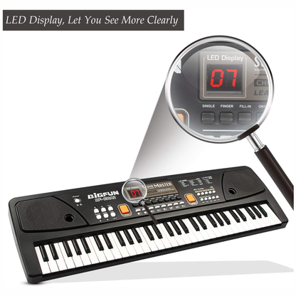 Piano Organeta Musical Para Niños 61 Teclas Bigfun Microfono