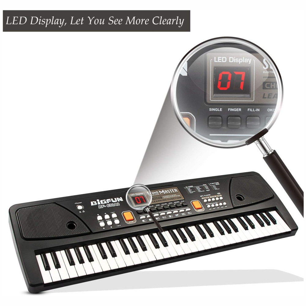 Piano Organeta Musical Para Niños 61 Teclas Bigfun Microfono