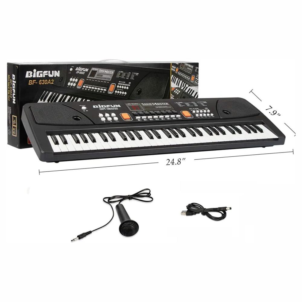 Piano Organeta Musical Para Niños 61 Teclas Bigfun Microfono
