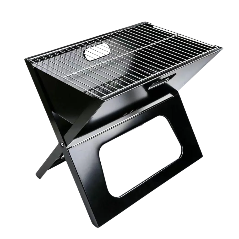 Asador Portatil Plegable De Carbon Acero Inoxidable 48x30cm