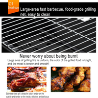 Thumbnail for Asador Portatil Plegable De Carbon Acero Inoxidable 48x30cm