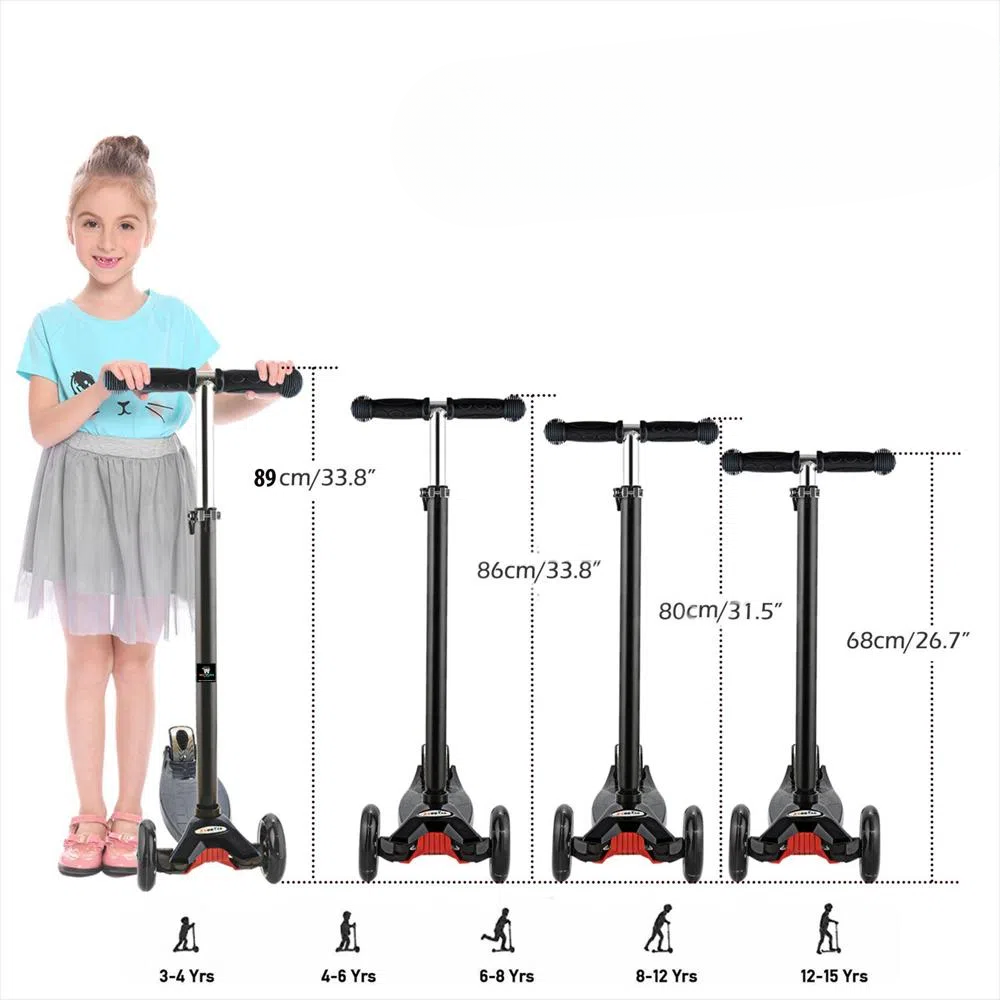 Monopatín Scooter Niños Moderna Luces Led Ref307 Plegable Seguridad