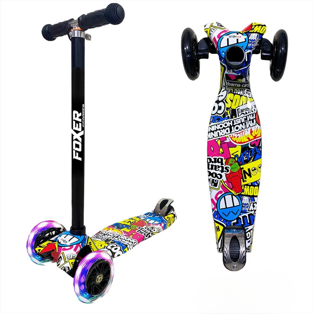 Monopatín Scooter Niños Moderna Luces Led Ref307 Plegable Seguridad