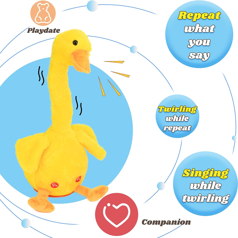 Pato Bailarín Recargable Repite Sonidos Incluye Sombrero