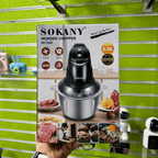 Picatodo Eléctrico Sokany 400w 2 Litros Doble Cuchilla Acero