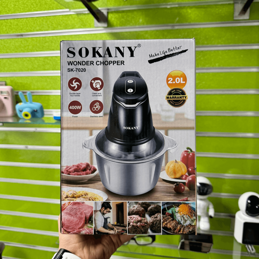 Picatodo Eléctrico Sokany 400w 2 Litros Doble Cuchilla Acero