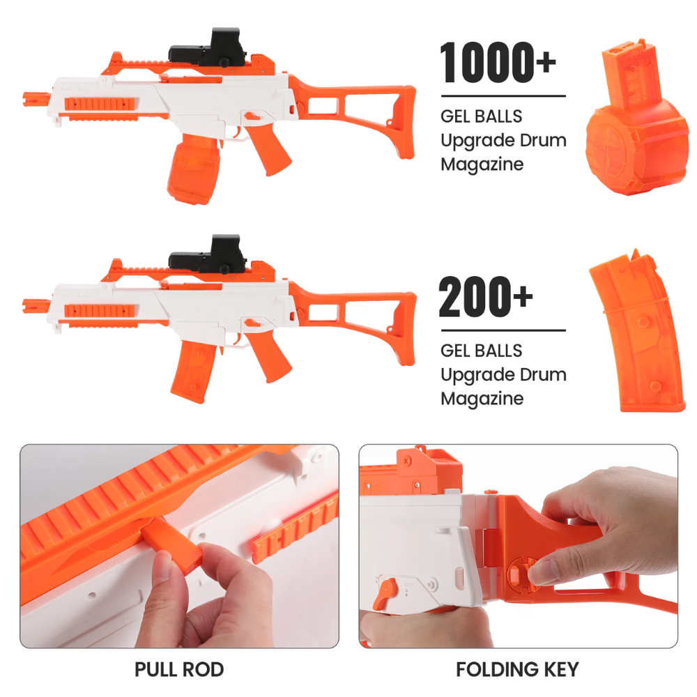 Pistola Fusil De Orbeez Tiro A Tiro Ráfaga Culata Plegable