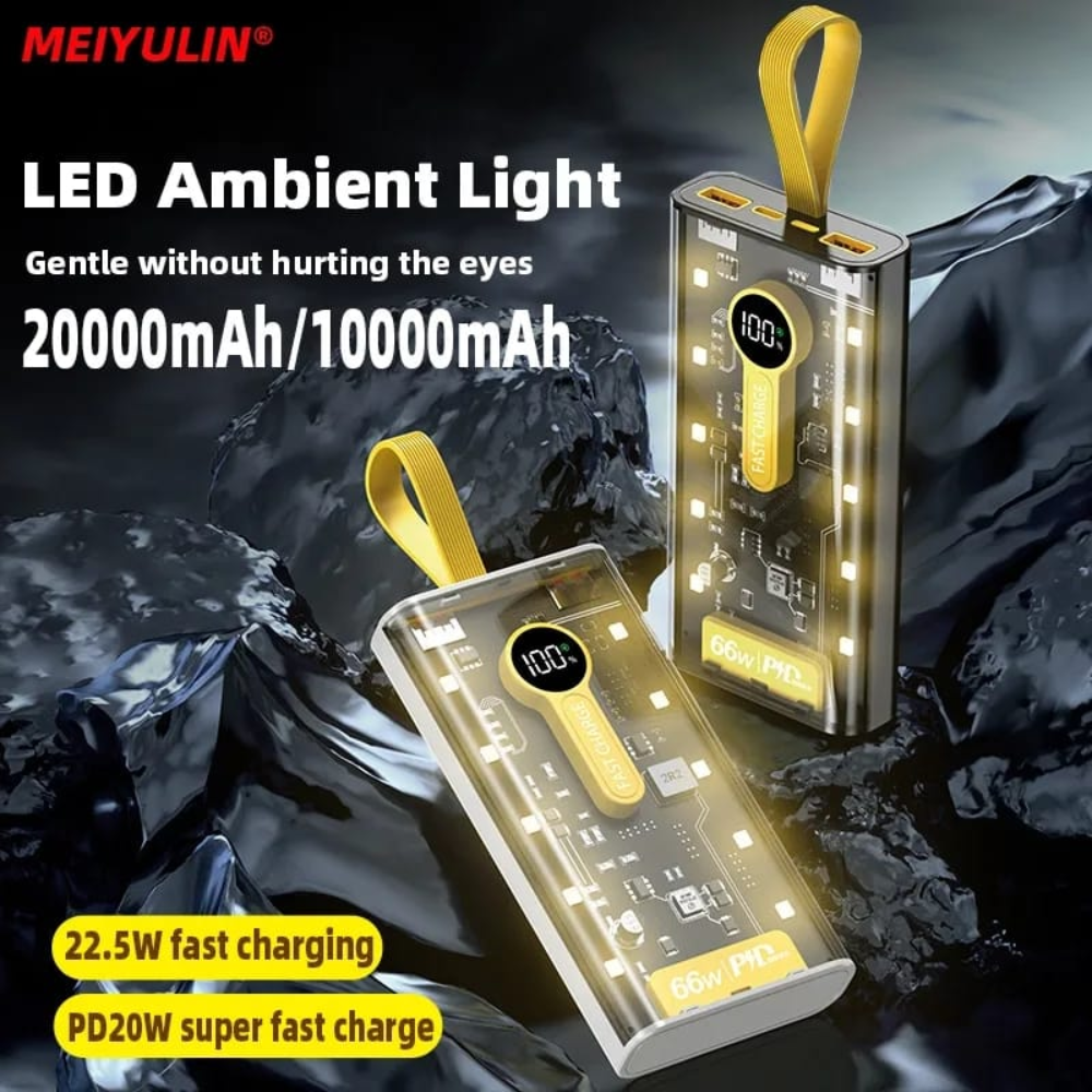 Power Bank 20000mah Multipuertos Tipo Lighting V8 Luces Led