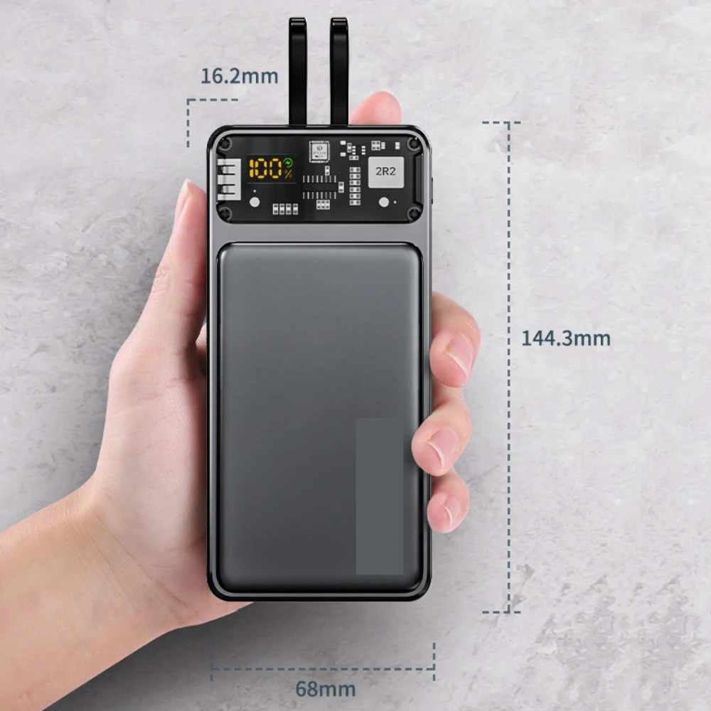 Power Bank 20000 mAh Multipuertos Tipo Lighting Tipo C 20w Digital