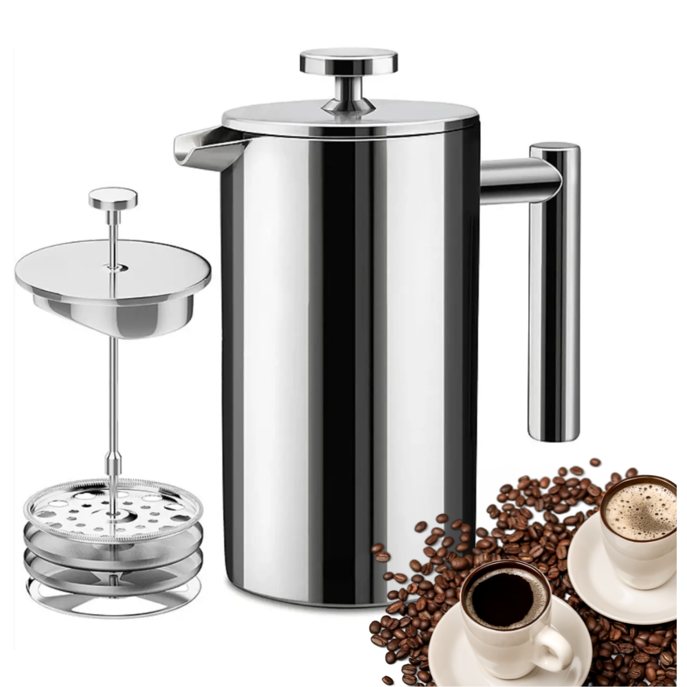Cafetera Prensa Francesa Acero Inoxidable Doble Pared 800ml
