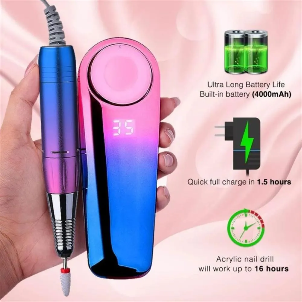 Pulidor De Uñas Profesional Recargable P10 Con Accesorios