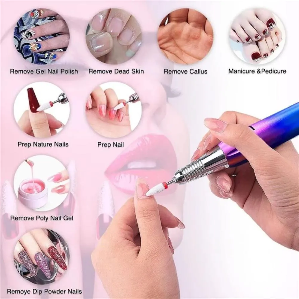 Pulidor De Uñas Profesional Recargable P10 Con Accesorios