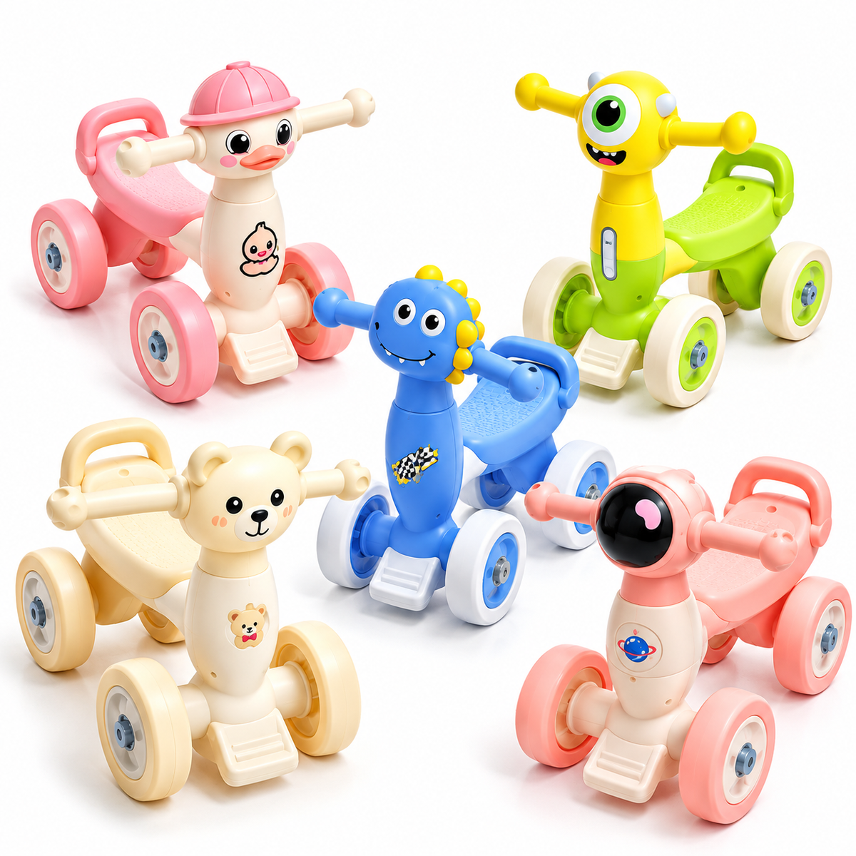 Triciclo Infantil Aprendizaje 4 Ruedas Música Luces Caminador Niños