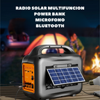 Parlante Bluetooth Solar Power Bank Micrófono Multifunción