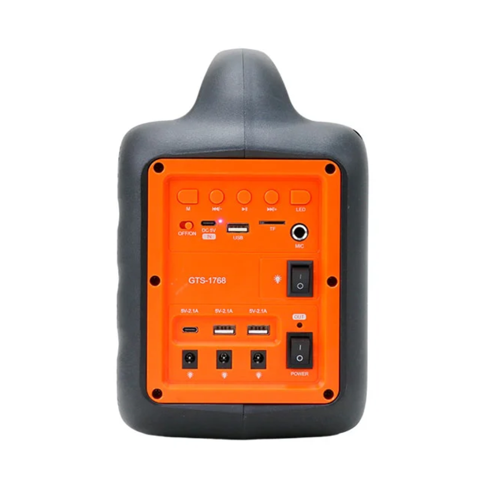 Parlante Bluetooth Solar Power Bank Micrófono Multifunción