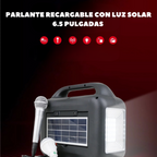 Parlante Bluetooth Solar Power Bank Micrófono Multifunción