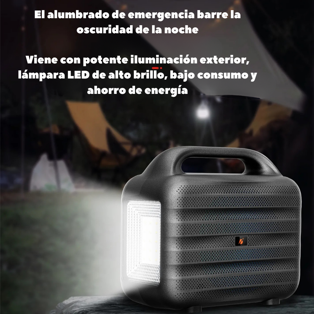 Parlante Bluetooth Solar Power Bank Micrófono Multifunción