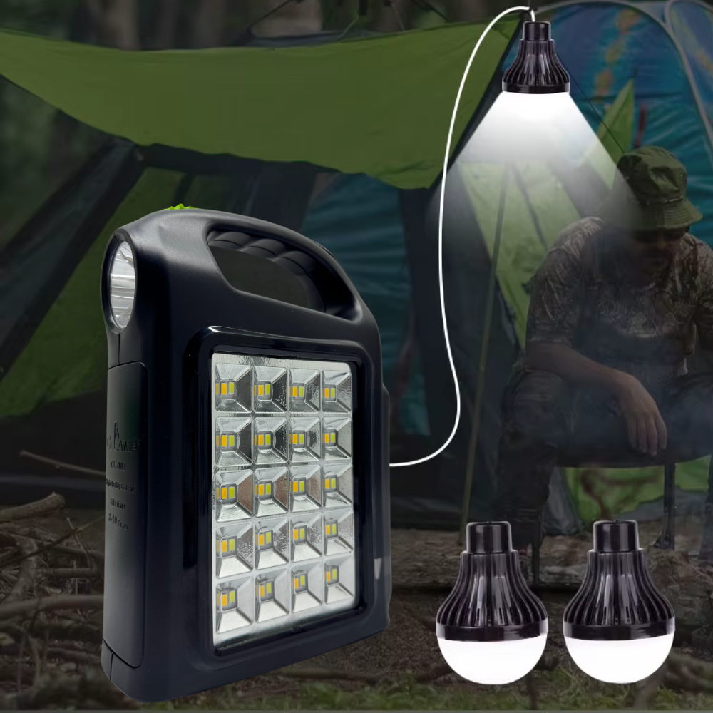 Linterna Solar Multifunción Bombillos Led Power Bank Cl-02
