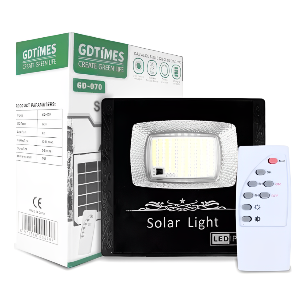 Lámpara Reflector Solar Dg070 Control Remoto 30w 15horas Portátil