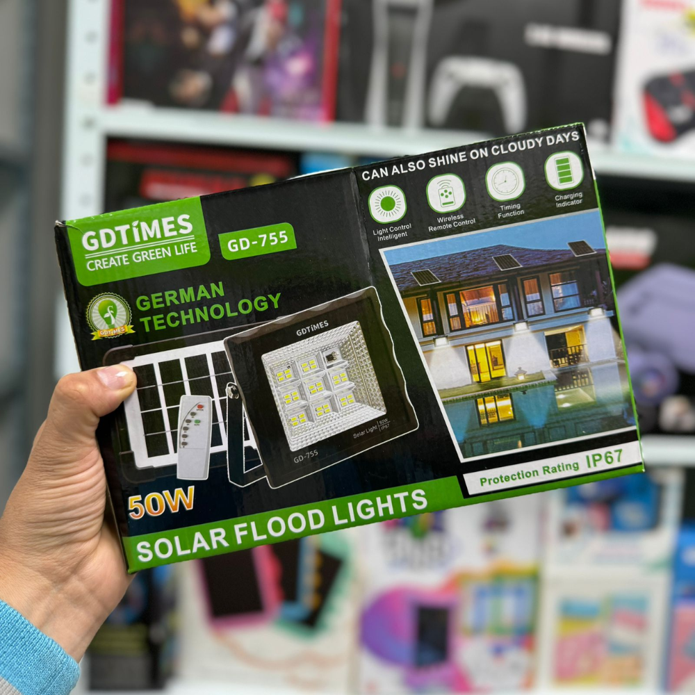 Lampara Reflector Solar 50w Control Remoto Gd Plus Gd755