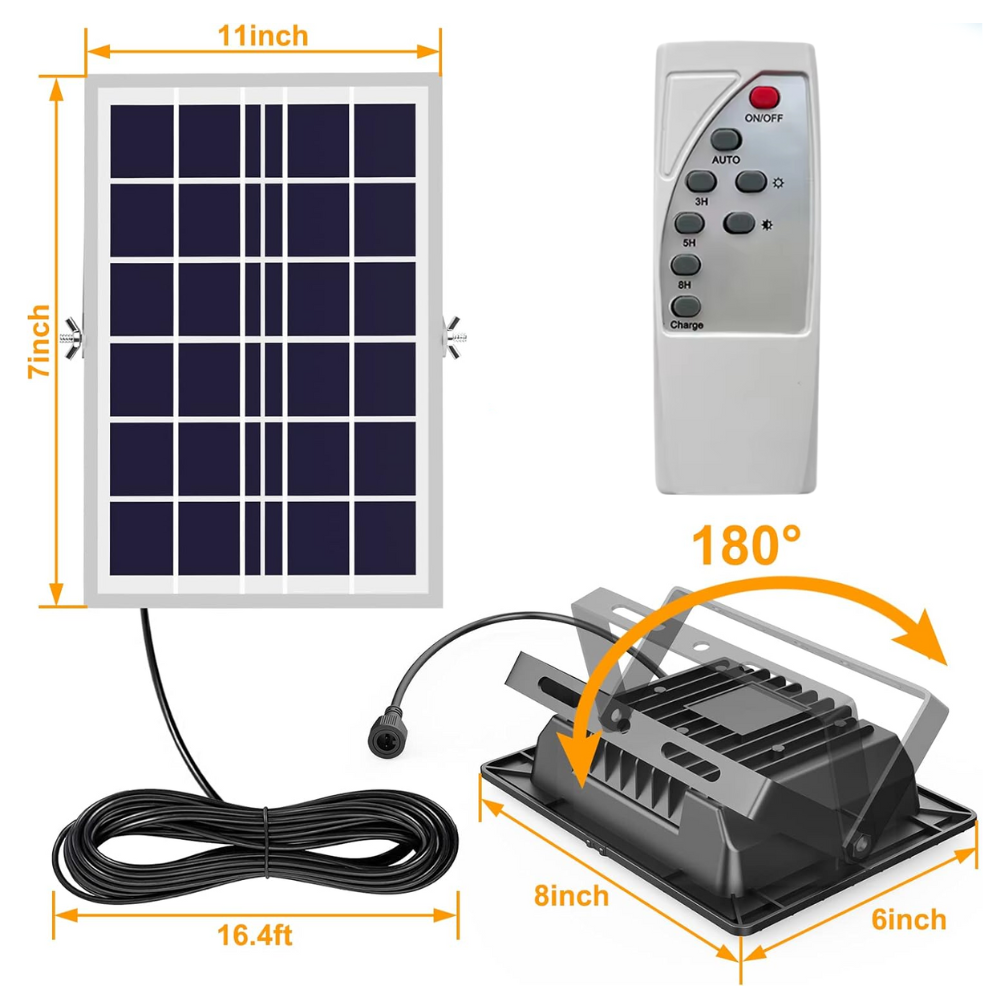 Lampara Reflector Solar 200w Con Sensor Control Remoto Gd757