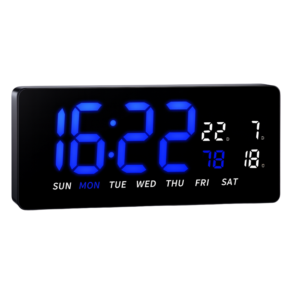 Reloj Digital Luz Led Calendario Temperatura Alarma De Pared Agregar a favoritos