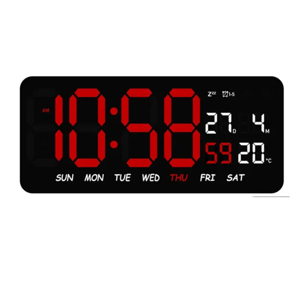 Reloj Digital Luz Led Calendario Temperatura Alarma De Pared Agregar a favoritos