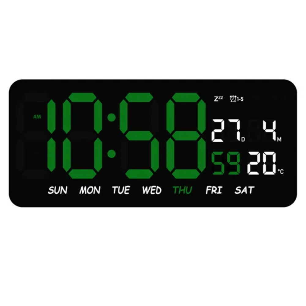 Reloj Digital Luz Led Calendario Temperatura Alarma De Pared Agregar a favoritos