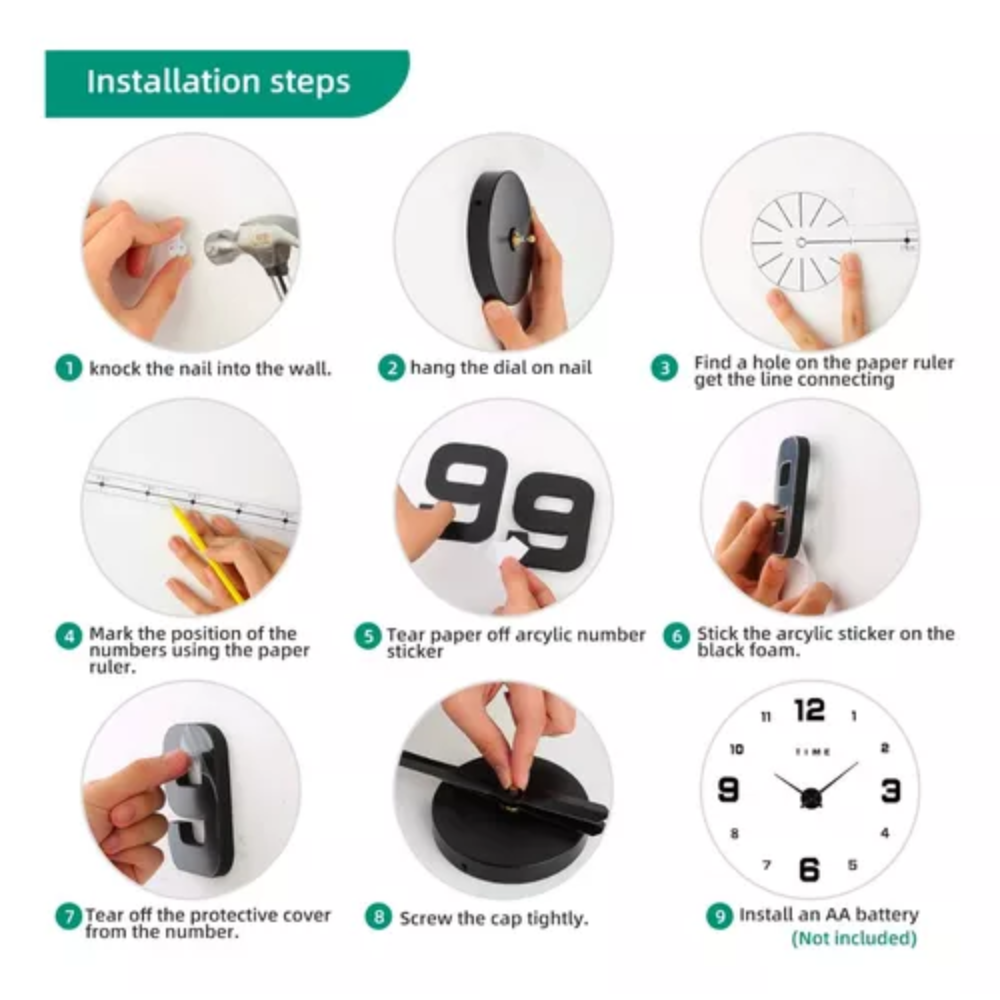 🕰️✨Reloj De Pared Decorativo 3d Grande Diseño Moderno🏠💎