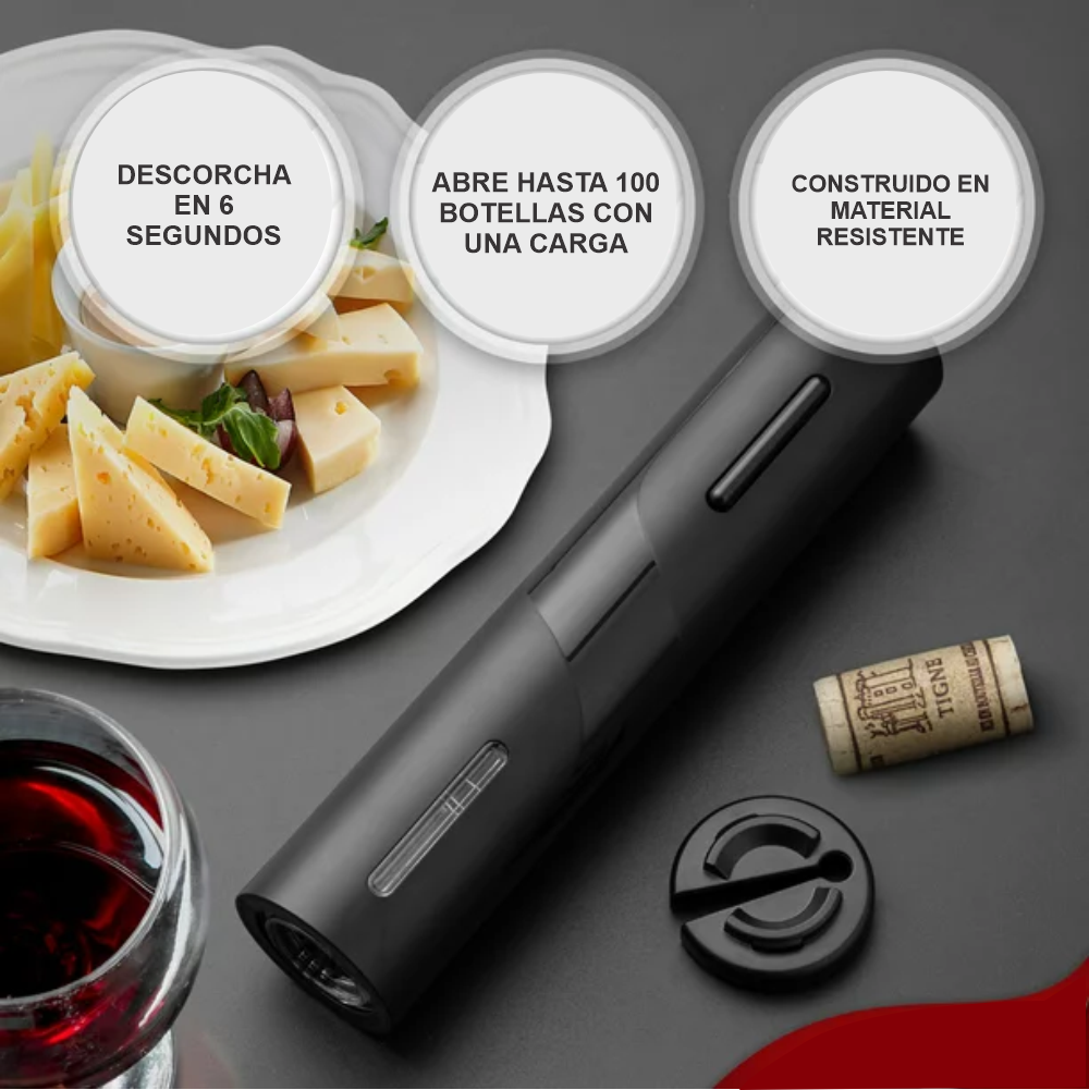 Sacacorchos Eléctrico Recargable Con Botón De Un Clic