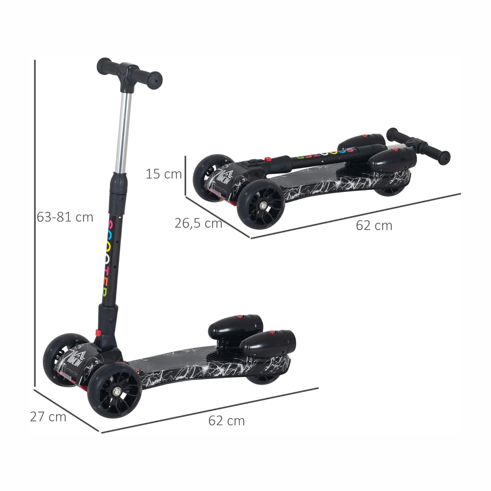 Patineta Scooter Con Humo Para Niños Bluetooth Luces Led