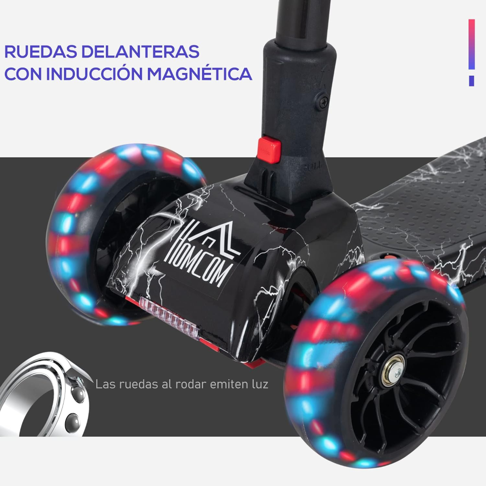 Patineta Scooter Con Humo Para Niños Bluetooth Luces Led