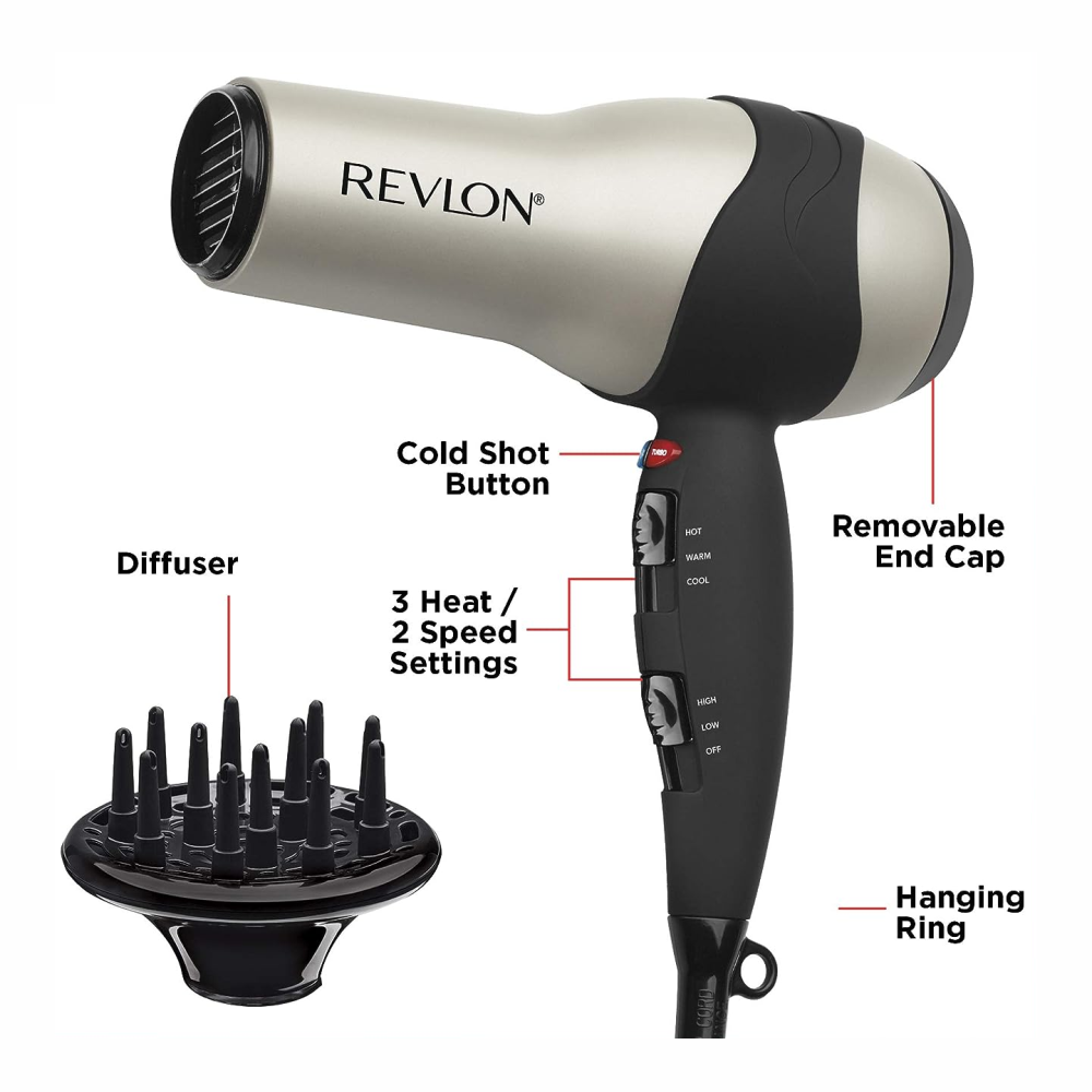 Secador Para Cabello Profesional Turbo Revlon Original 1875w