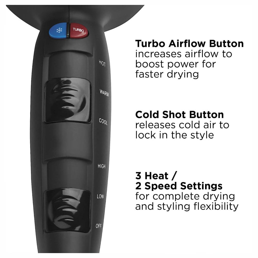 Secador Para Cabello Profesional Turbo Revlon Original 1875w