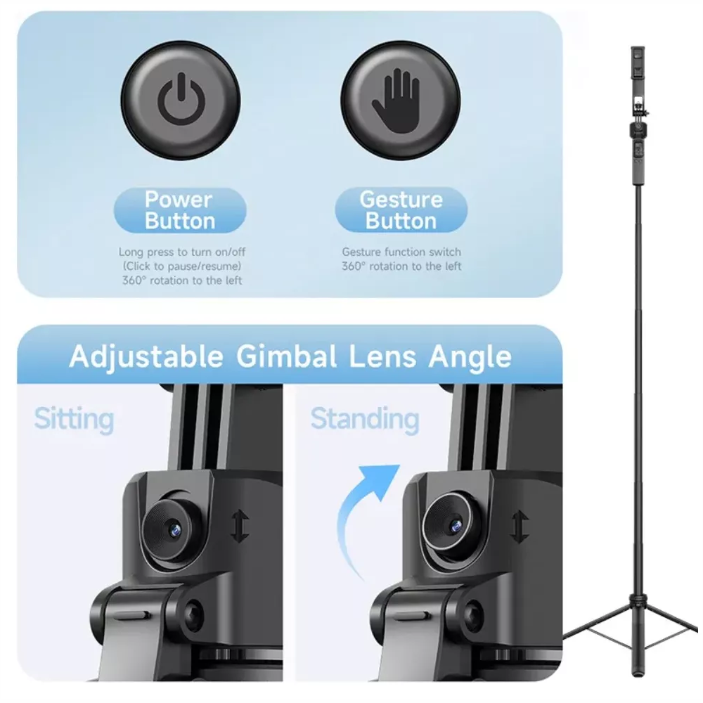 Selfie Tripode Para Celular Reconocimiento Facial Ia Gymbal