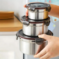 Thumbnail for Set X3 Recipientes Porta Comida Hermetico Acero Refractaria