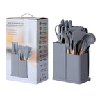 Set De Utensilios De Cocina Silicona Y Cuchillos Tabla 19pcs