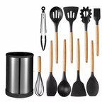 Utensilios Cocina Silicona Resistente Base Giratoria Inoxidable