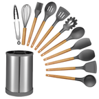 Utensilios Cocina Silicona Resistente Base Giratoria Inoxidable