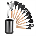 Utensilios Cocina Silicona Resistente Base Giratoria Inoxidable