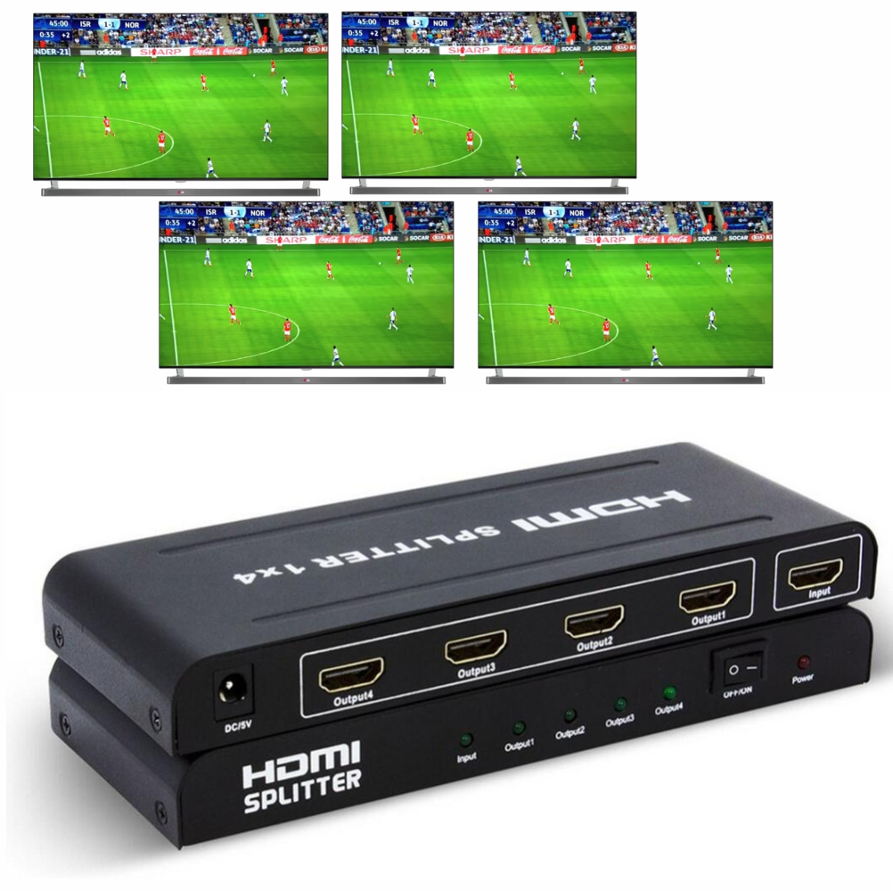 Splitter Hdmi 1 X 4 Alta Definición 1920x108p/3d /4k