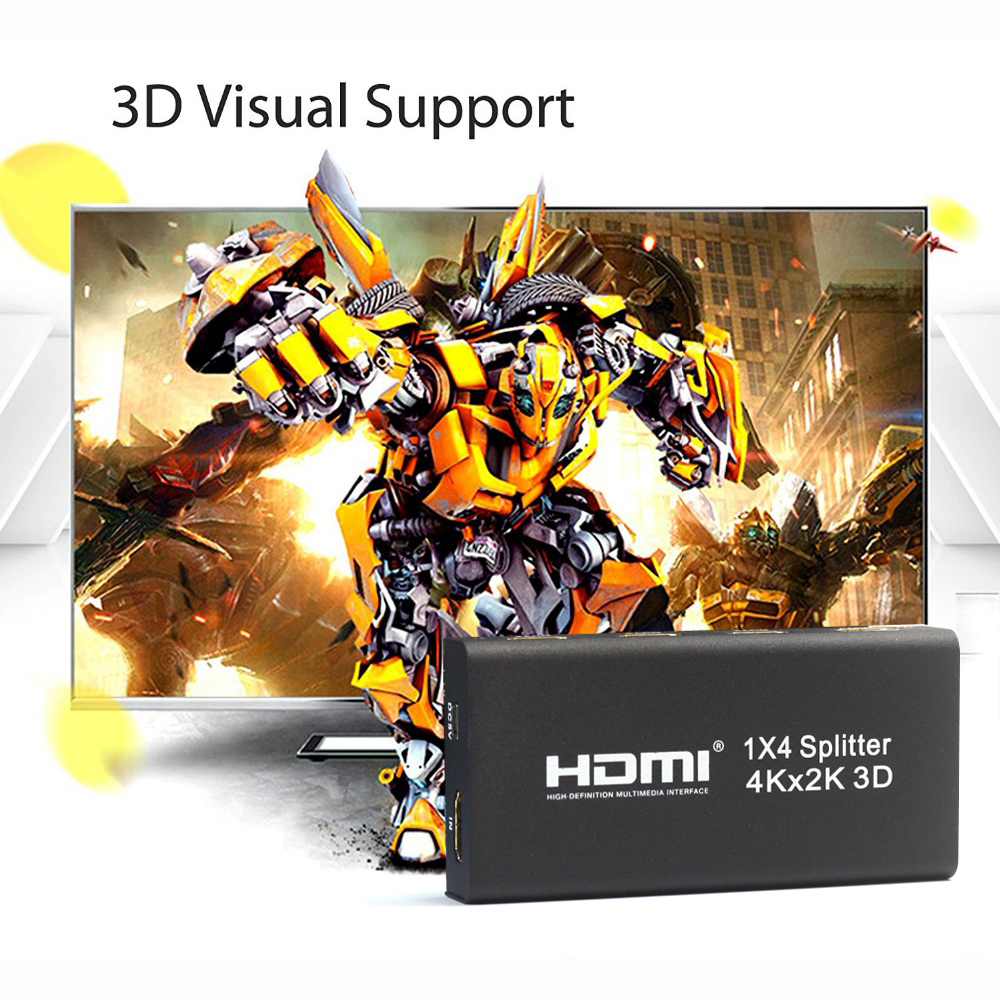 Splitter Hdmi 1 X 4 Alta Definición 1920x108p/3d /4k