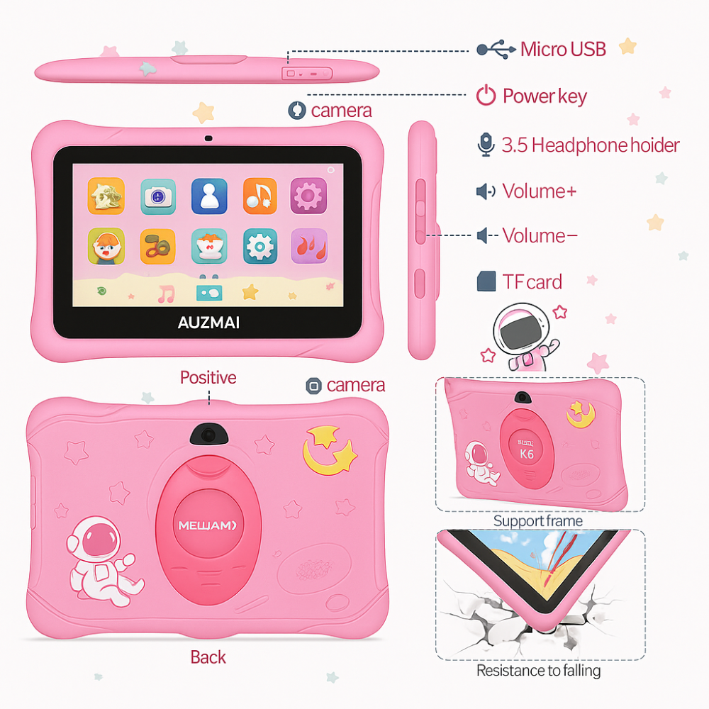 Tablet Kids Niños K3 Android 13 6gb Ram 128gb Almacenamiento