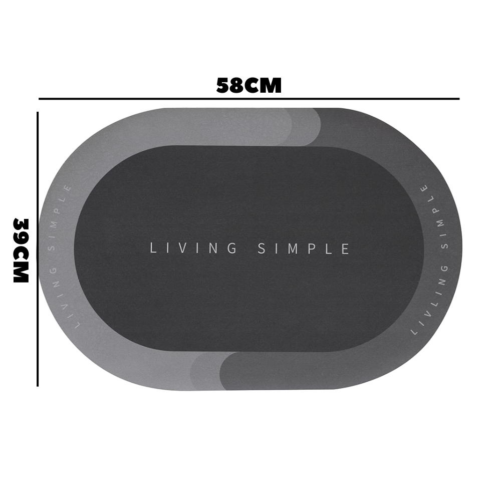 Tapete Absorbente Antideslizante Baño Living Simple 58c Seguridad