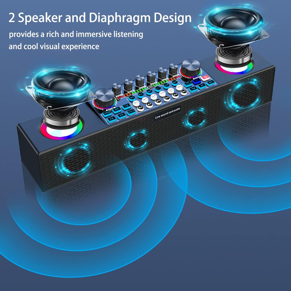 Altavoz Inalámbrico Karaoke Con Tarjeta De Sonido Microfono