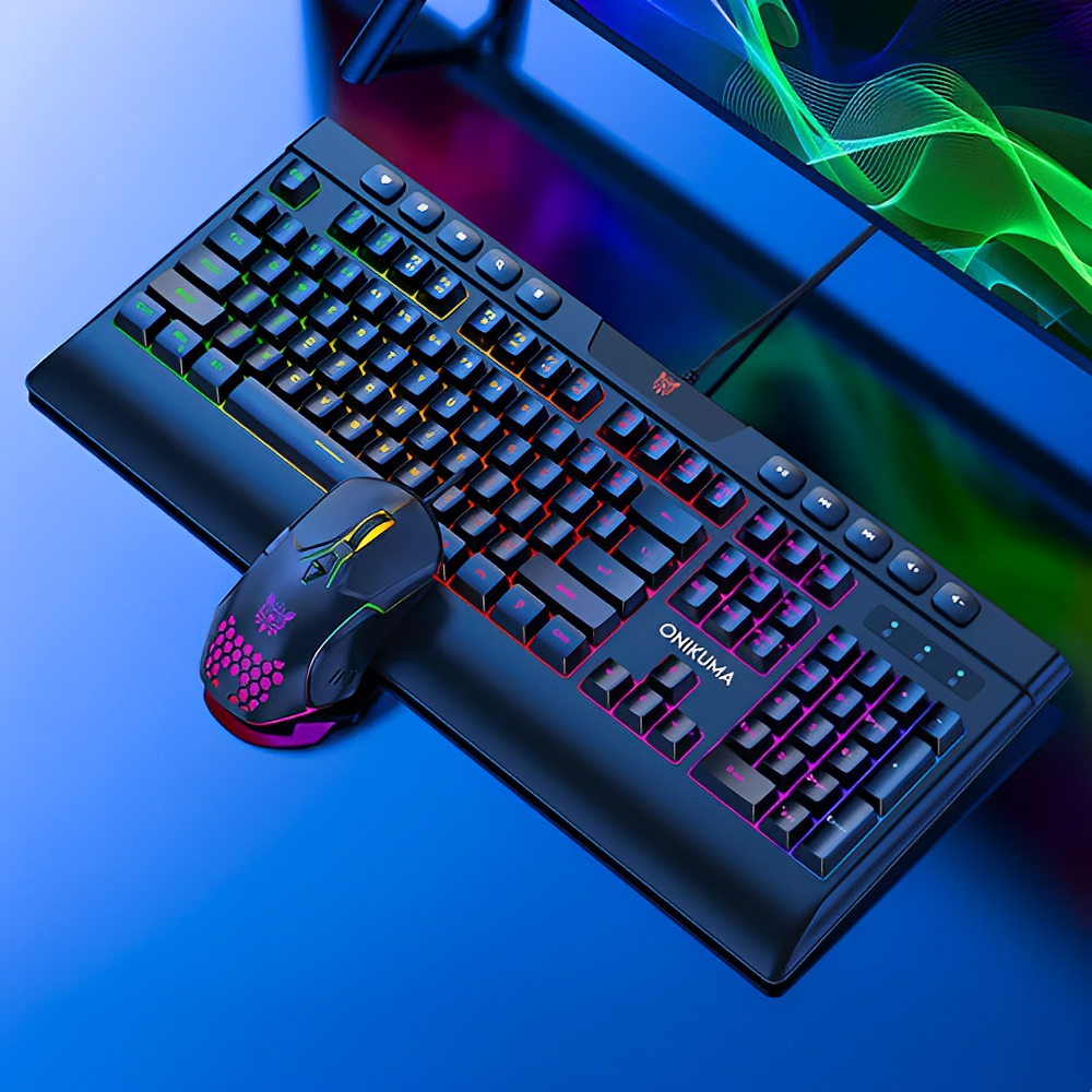 Combo Teclado Gaming Onikuma G21 Con Luces Led Original