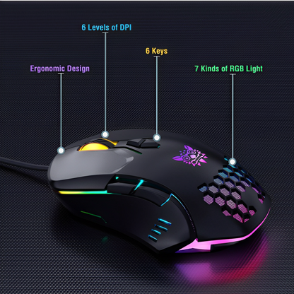 Combo Teclado Gaming Onikuma G21 Con Luces Led Original